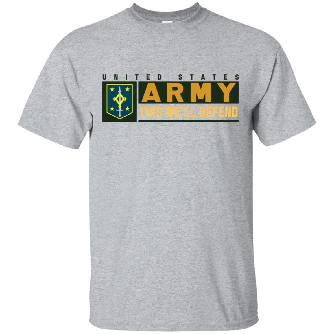 US Army 4TH MANEUVER ENHANCEMENT BRIGADE- This We'll Defend T-Shirt On Front For Men-TShirt-Army-Veterans Nation