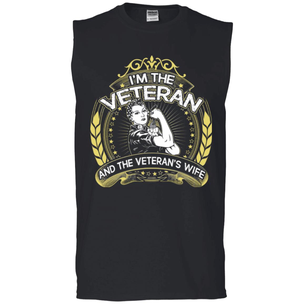 Military T-Shirt "I AM THE VETERAN AND THE VETERAN'S WIFE"-TShirt-General-Veterans Nation