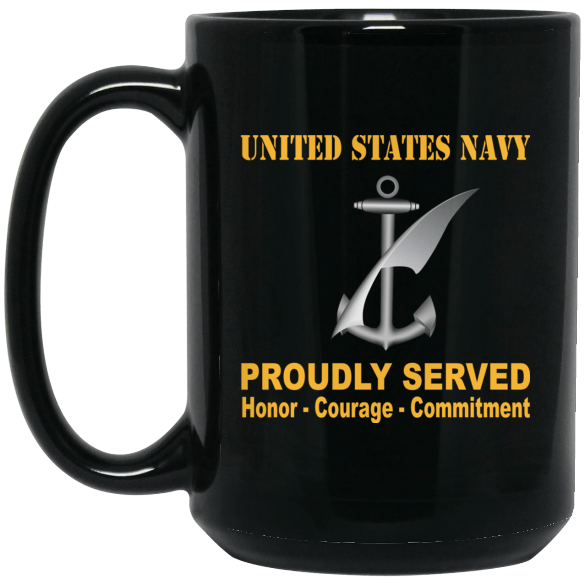 Navy Counselor Navy NC Proudly Served Black Mug 11 oz - 15 oz-Mug-Navy-Rate-Veterans Nation