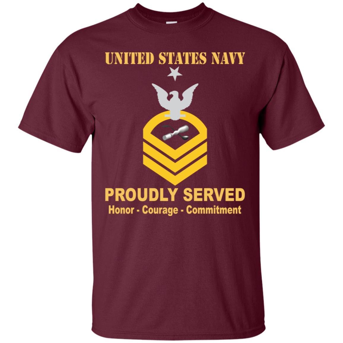 Navy Molder Navy ML E-8 Rating Badges Proudly Served T-Shirt For Men On Front-TShirt-Navy-Veterans Nation