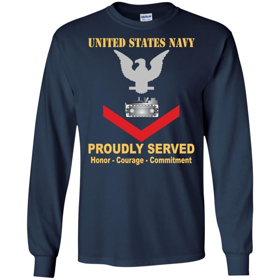 Navy Equipment Operator Navy EO E-4 Rating Badges Proudly Served T-Shirt For Men On Front-TShirt-Navy-Veterans Nation