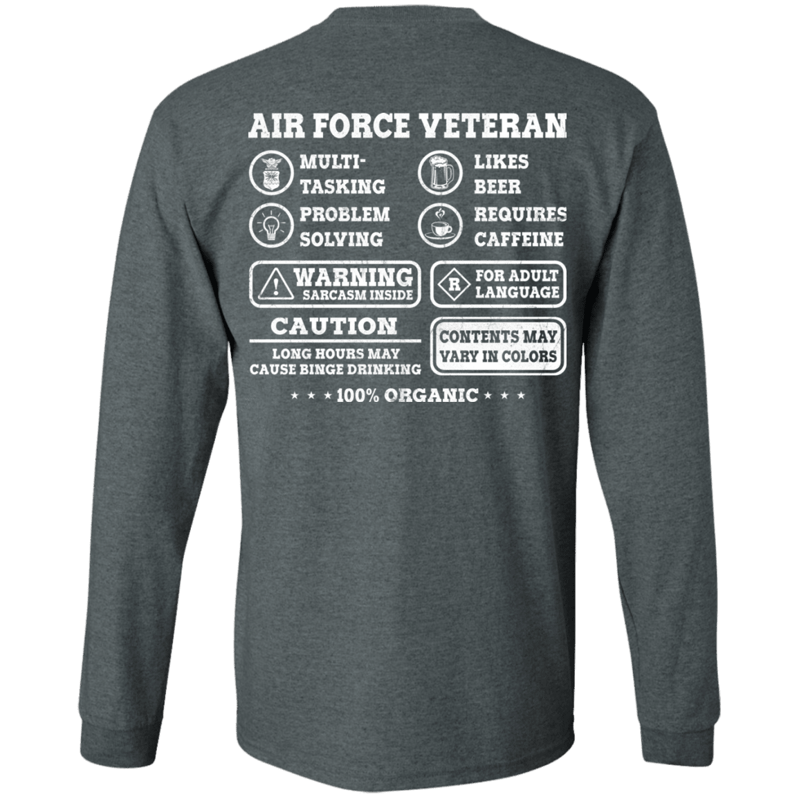 Air Force Veteran Multitasking Sarcasm Men Back T Shirts-TShirt-USAF-Veterans Nation