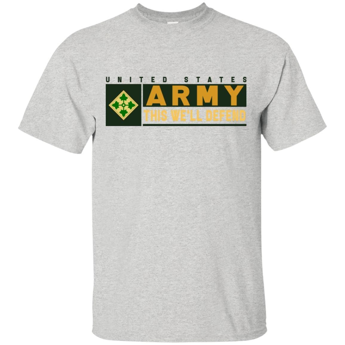 US Army 4th Infantry Division- This We'll Defend T-Shirt On Front For Men-TShirt-Army-Veterans Nation
