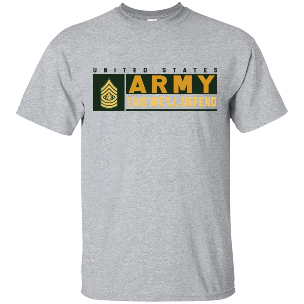 US Army E-9 SMA This We Will Defend T-Shirt On Front For Men-TShirt-Army-Veterans Nation