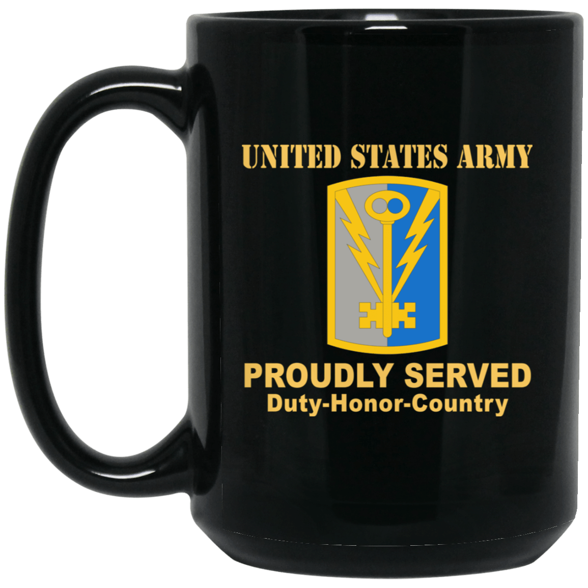 US ARMY 501 MILITARY INTELLIGENCE BRIGADE- 11 oz - 15 oz Black Mug-Mug-Army-CSIB-Veterans Nation