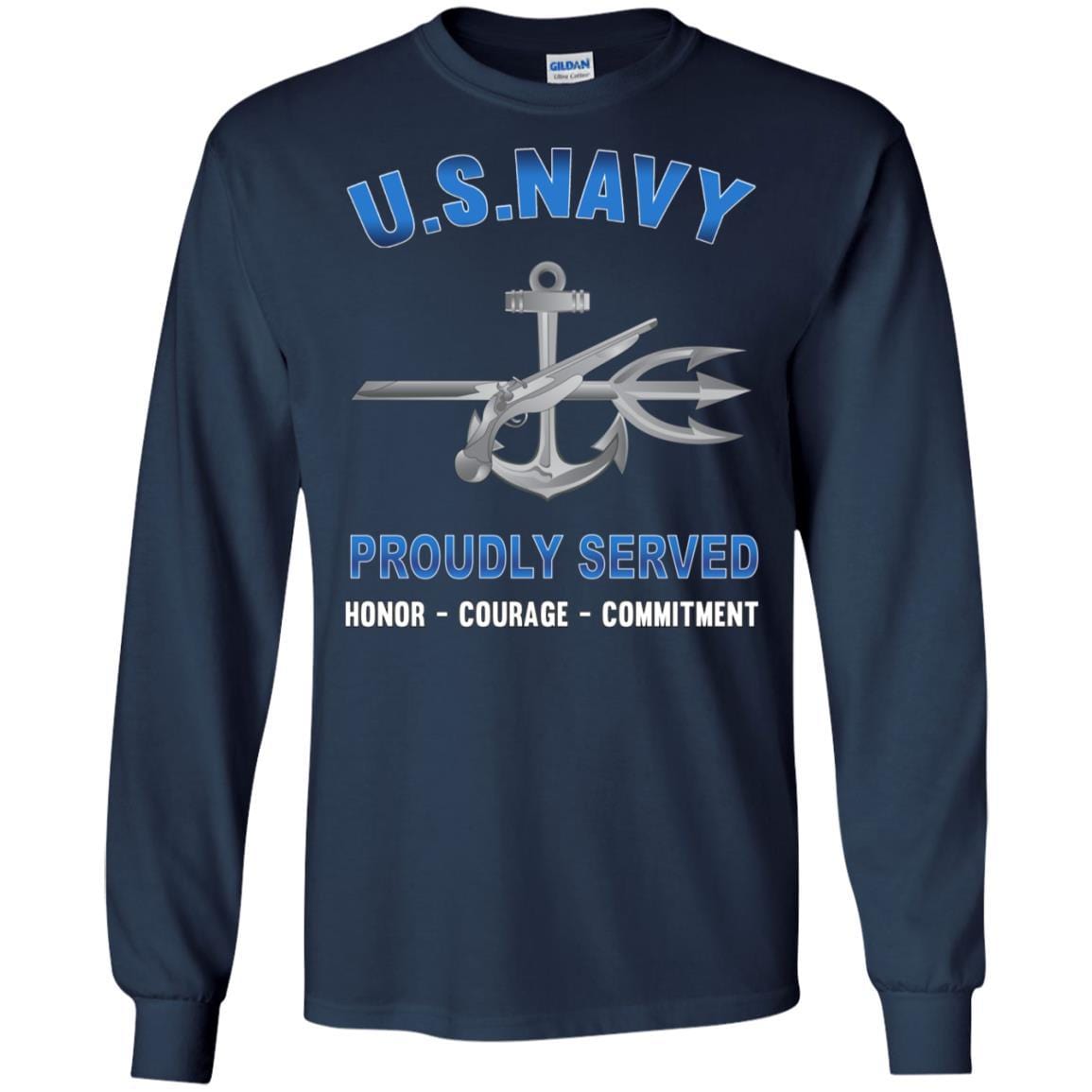 Navy Special Warfare Operator Navy SO - Proudly Served T-Shirt For Men On Front-TShirt-Navy-Veterans Nation