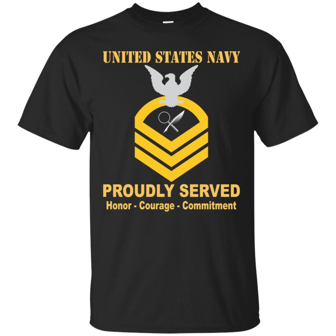Navy Intelligence Specialist Navy IS E-7 Rating Badges Proudly Served T-Shirt For Men On Front-TShirt-Navy-Veterans Nation