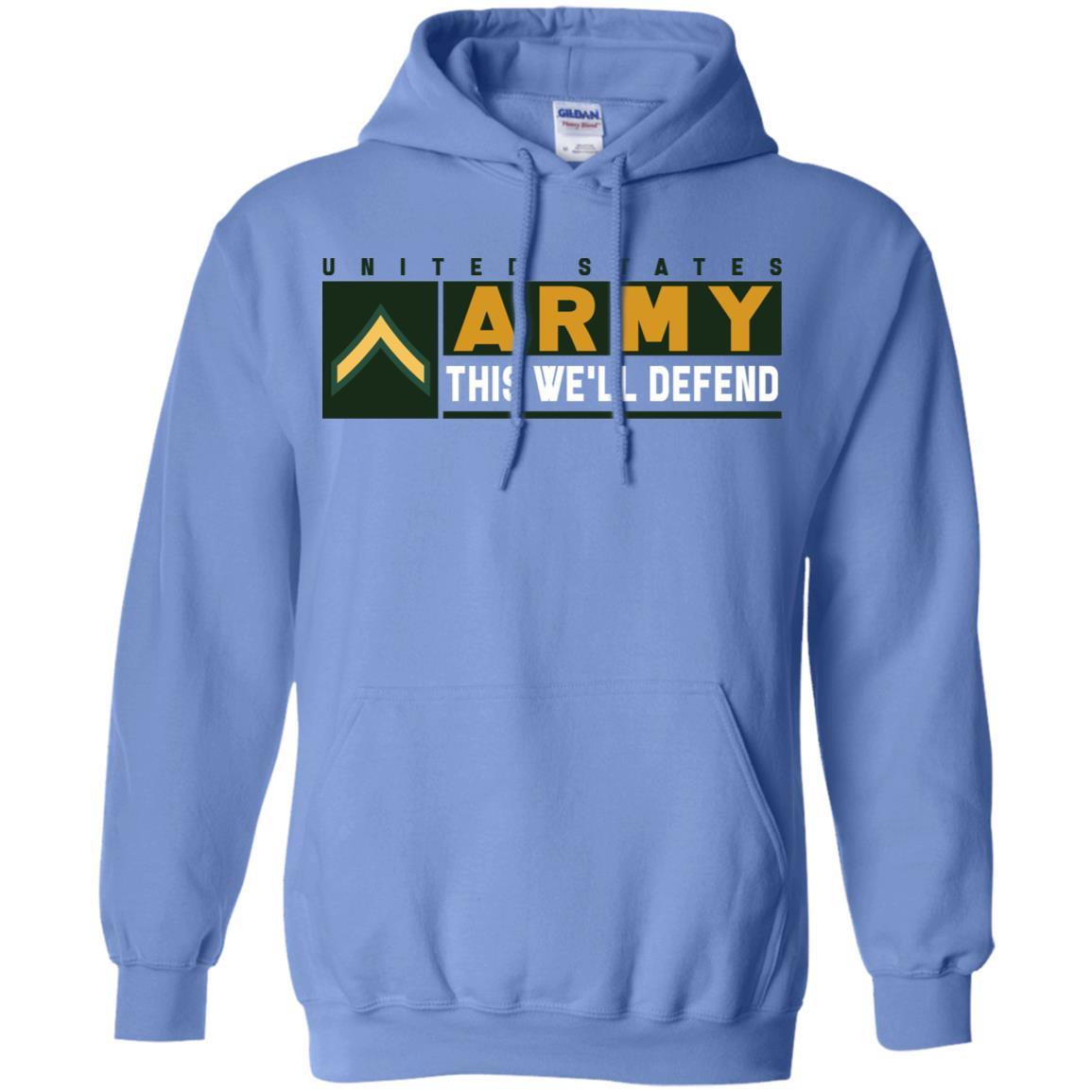US Army E-2 Private Second Class This We Will Defend Long Sleeve - Pullover Hoodie-TShirt-Army-Veterans Nation
