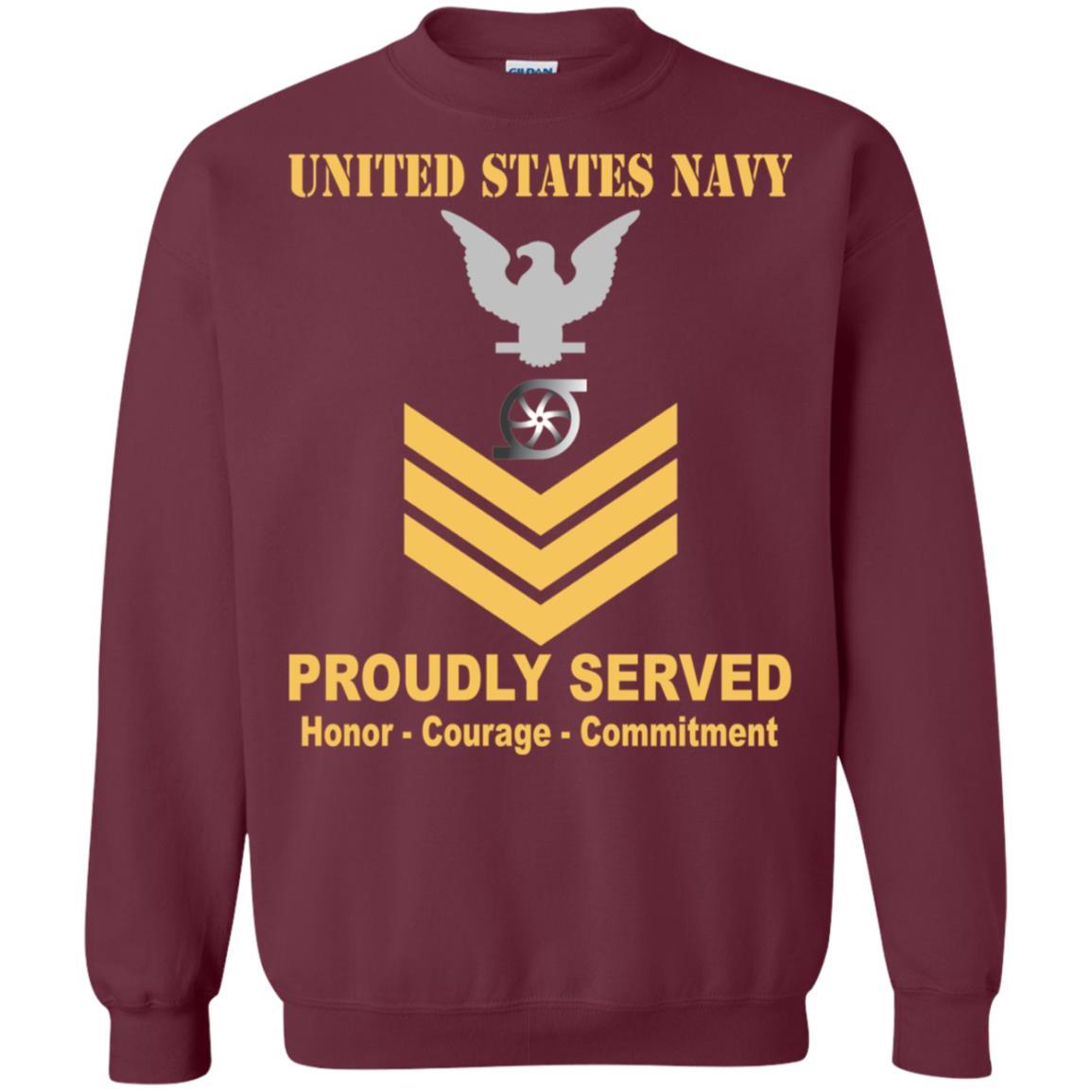 Navy Gas Turbine Systems Technician Navy GS E-6 Rating Badges Proudly Served T-Shirt For Men On Front-TShirt-Navy-Veterans Nation