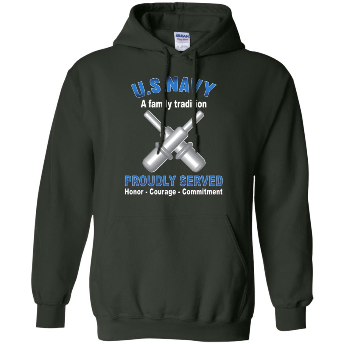 VN34969 G185 Gildan Pullover Hoodie 8 oz.-Hoodie-Army-Branch-Veterans Nation