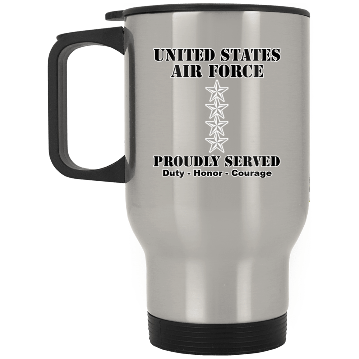 US Air Force O-10 General Gen O10 General Officer Ranks White Coffee Mug - Stainless Travel Mug-Mug-USAF-Ranks-Veterans Nation