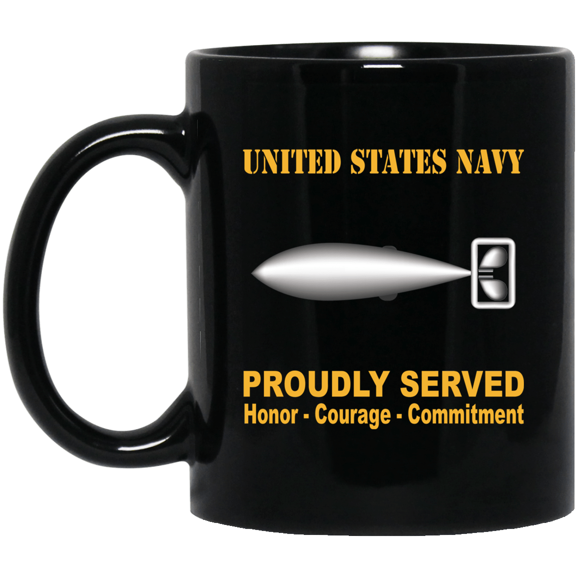 U.S Navy Torpedoman's mate Navy TM Proudly Served Black Mug 11 oz - 15 oz-Mug-Navy-Rate-Veterans Nation