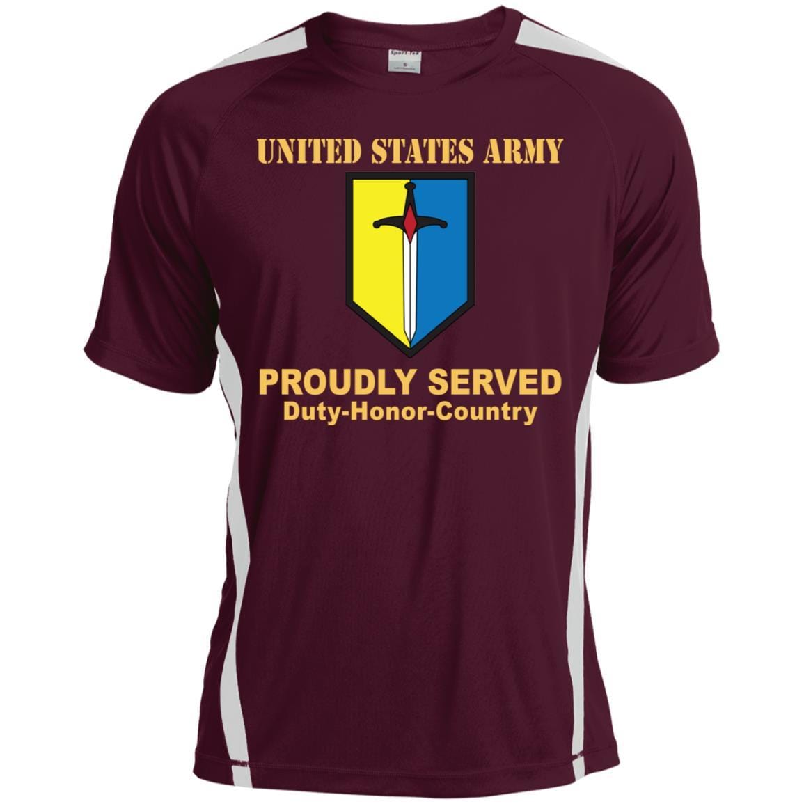 US ARMY 1ST MANEUVER ENHANCEMENT BRIGADE- Proudly Served T-Shirt On Front For Men-TShirt-Army-Veterans Nation