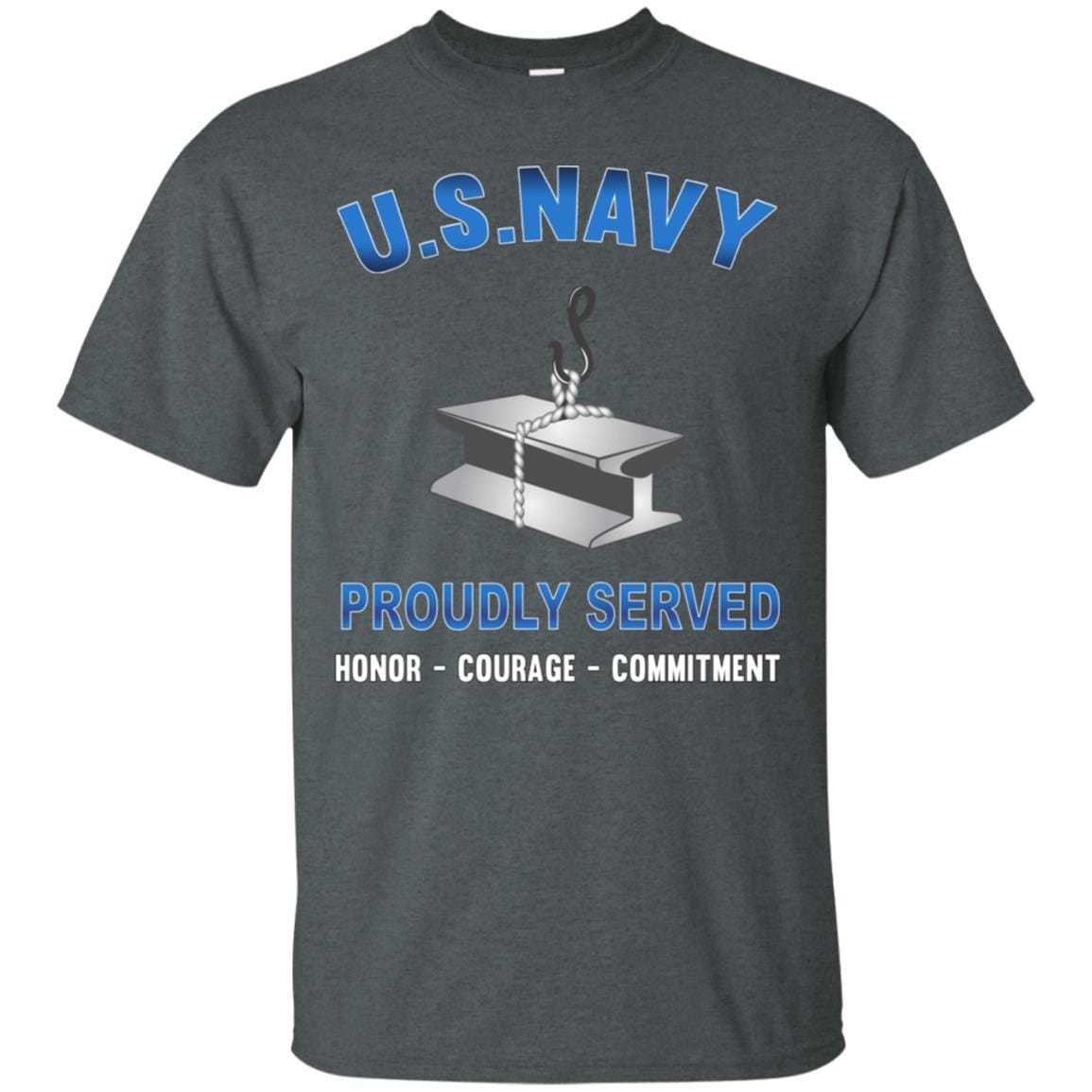 Navy Steelworker Navy SW - Proudly Served T-Shirt For Men On Front-TShirt-Navy-Veterans Nation