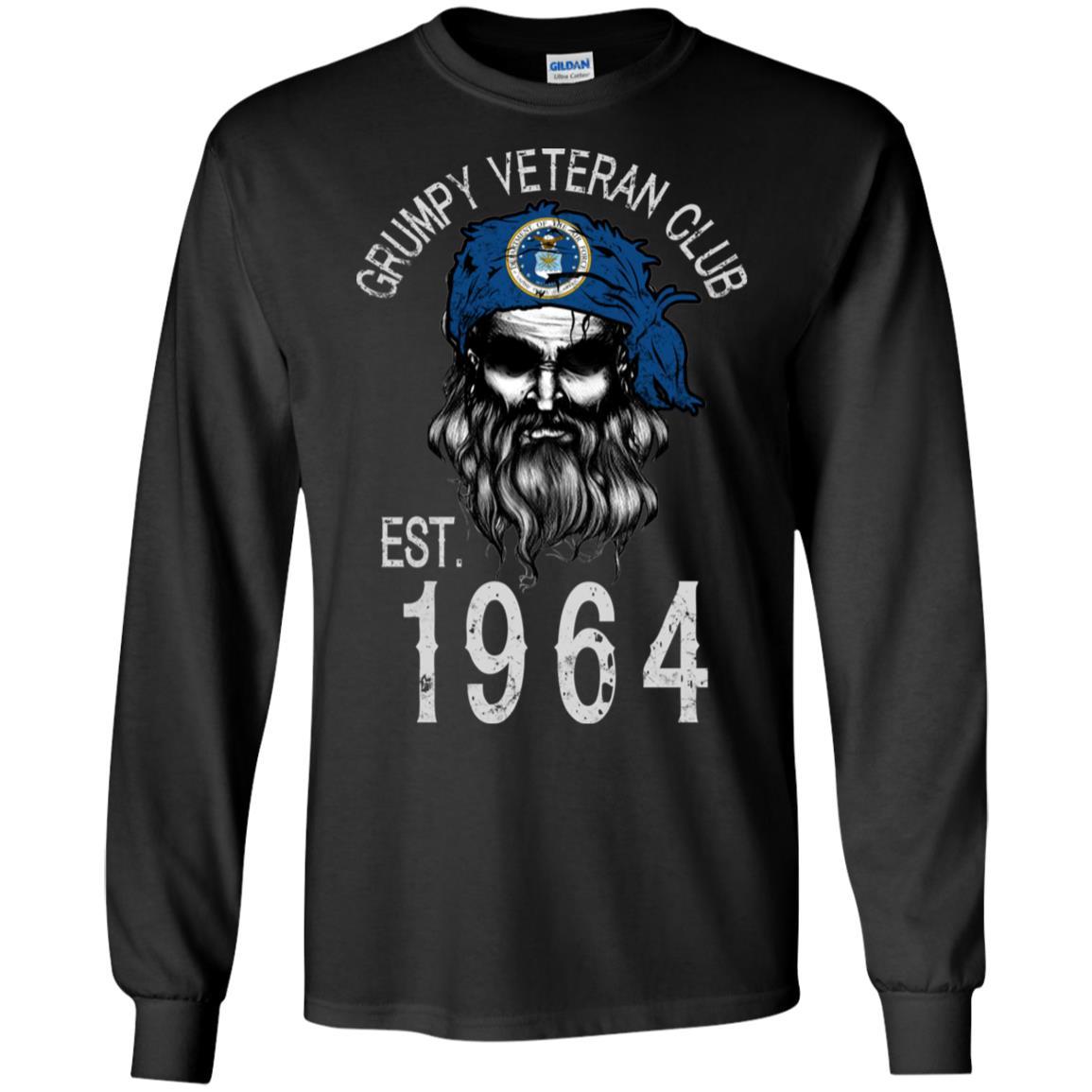 Grumpy Air Force Veteran Club T-Shirt On Front-TShirt-USAF-Veterans Nation