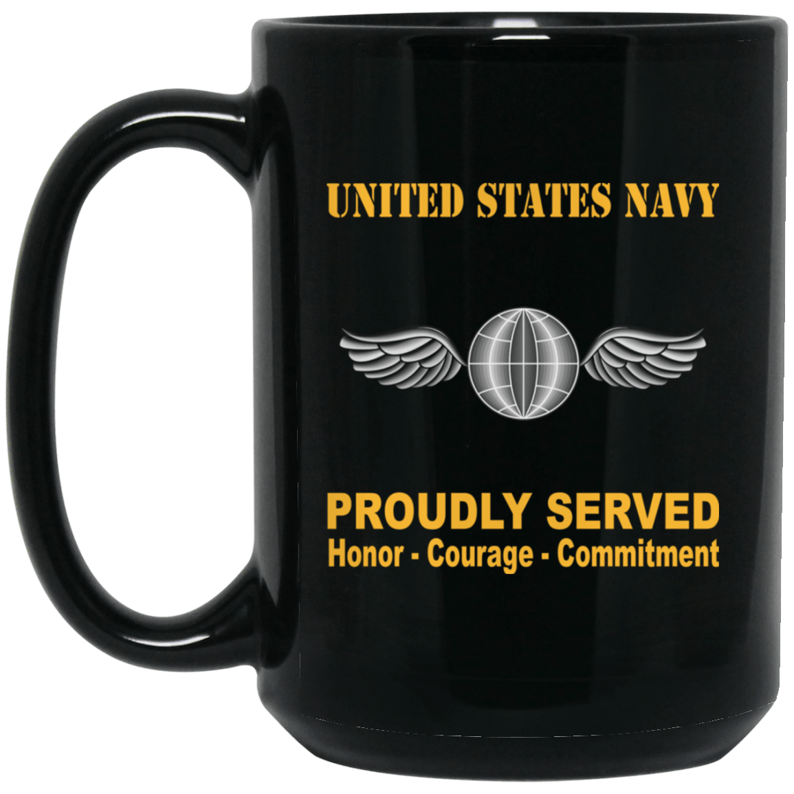 Navy Aviation Electricians Mate Navy AE Proudly Served Black Mug 11 oz - 15 oz-Mug-Navy-Rate-Veterans Nation