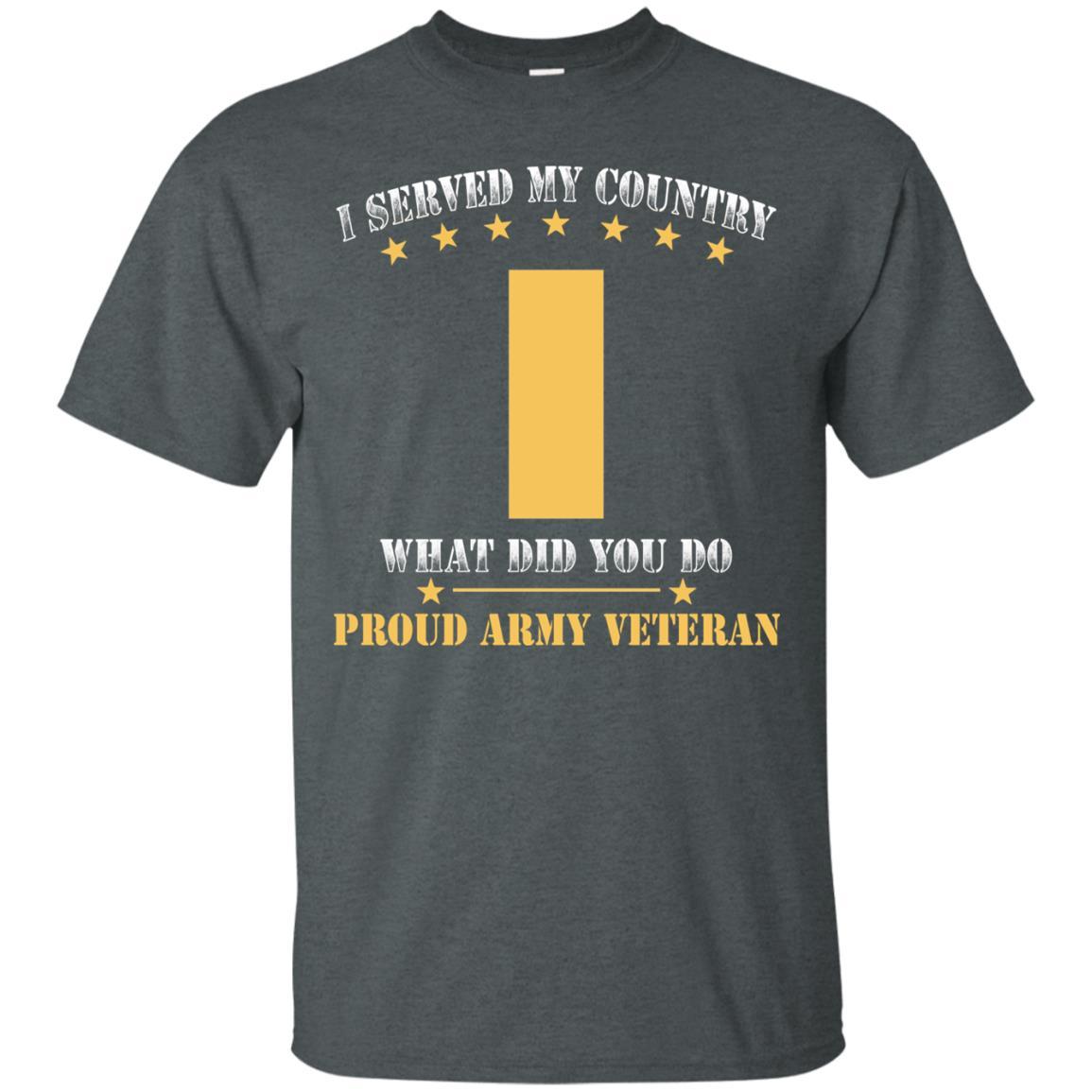 US Army O-1 Second Lieutenant O1 2LT Commissioned Officer Ranks Men Front T Shirt - Proud US Army Veteran-TShirt-Army-Veterans Nation