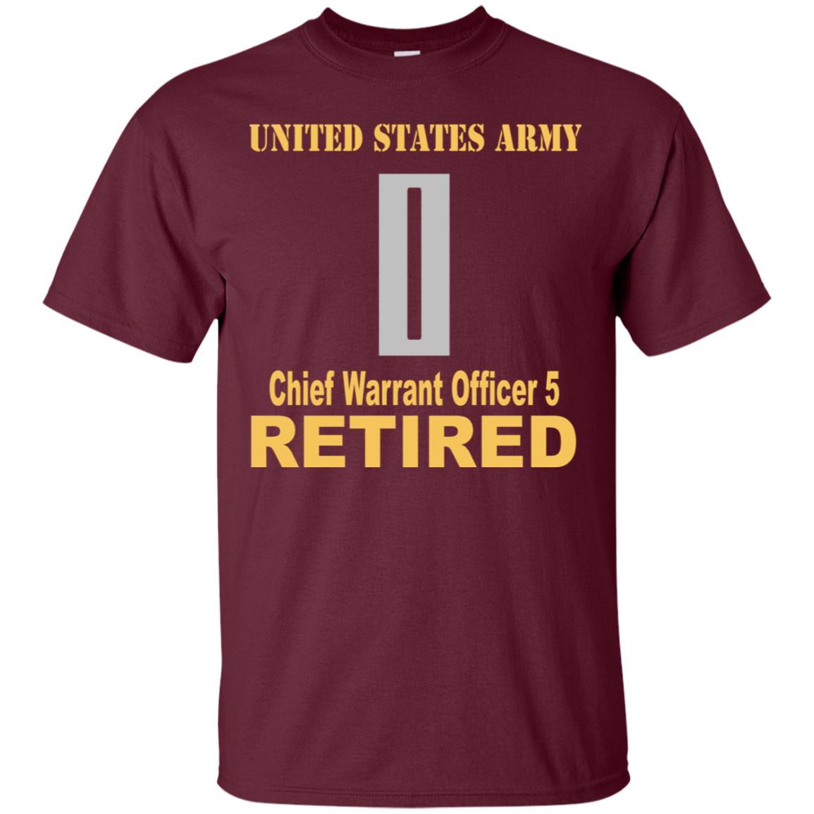 US Army W-5 Chief Warrant Officer 5 W5 CW5 Warrant Officer Retired Men T Shirt On Front-TShirt-Army-Veterans Nation