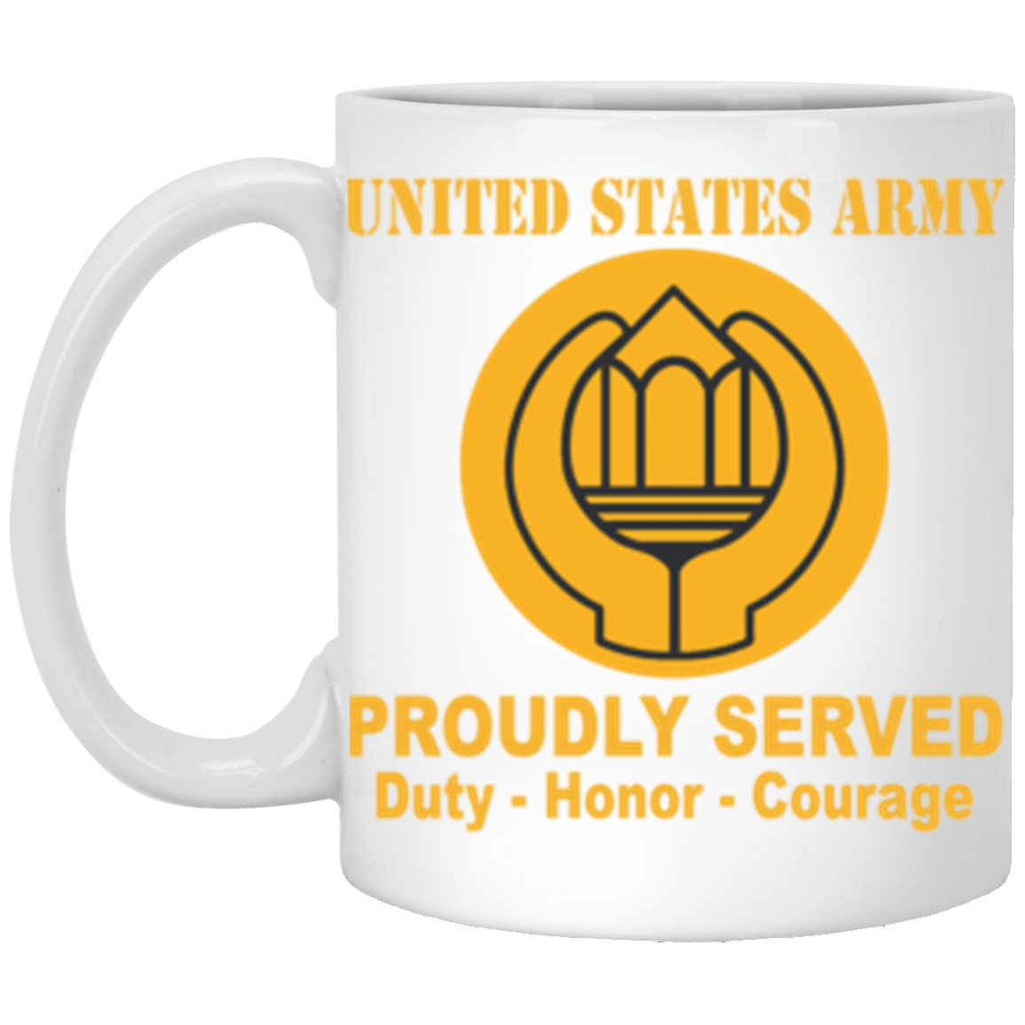 US Army Chaplain Assistant Proudly Served Core Values 11 oz. White Mug-Drinkware-Veterans Nation