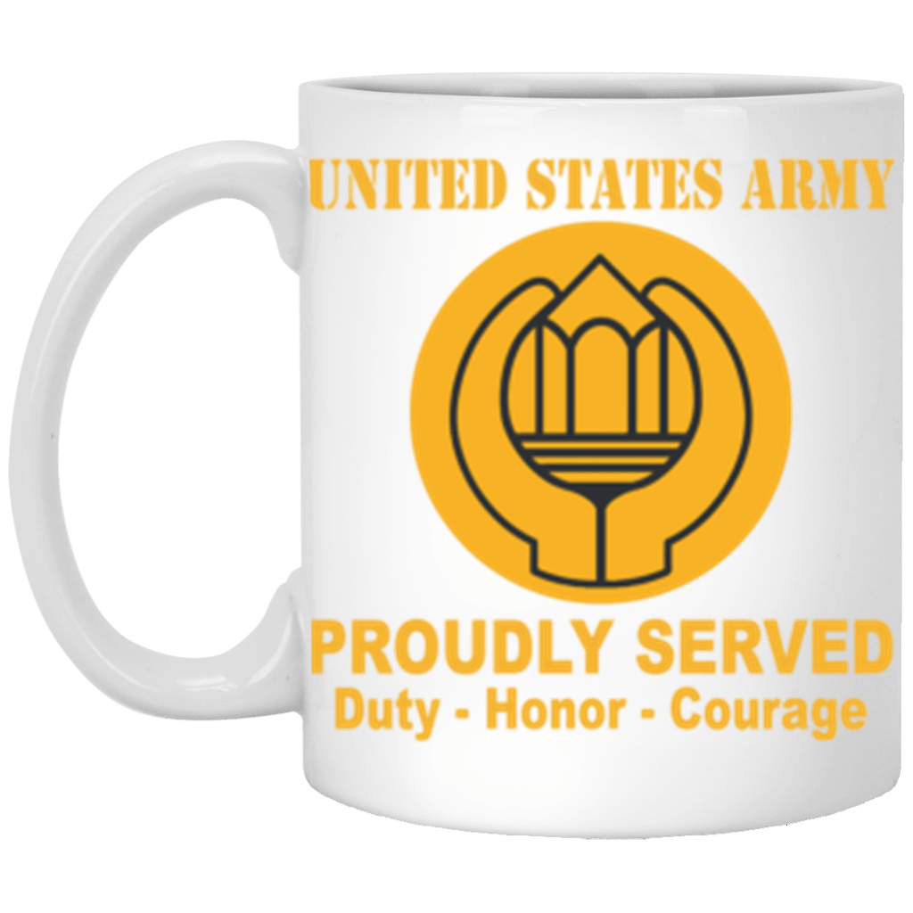 US Army Chaplain Assistant Proudly Served Core Values 11 oz. White Mug-Drinkware-Veterans Nation