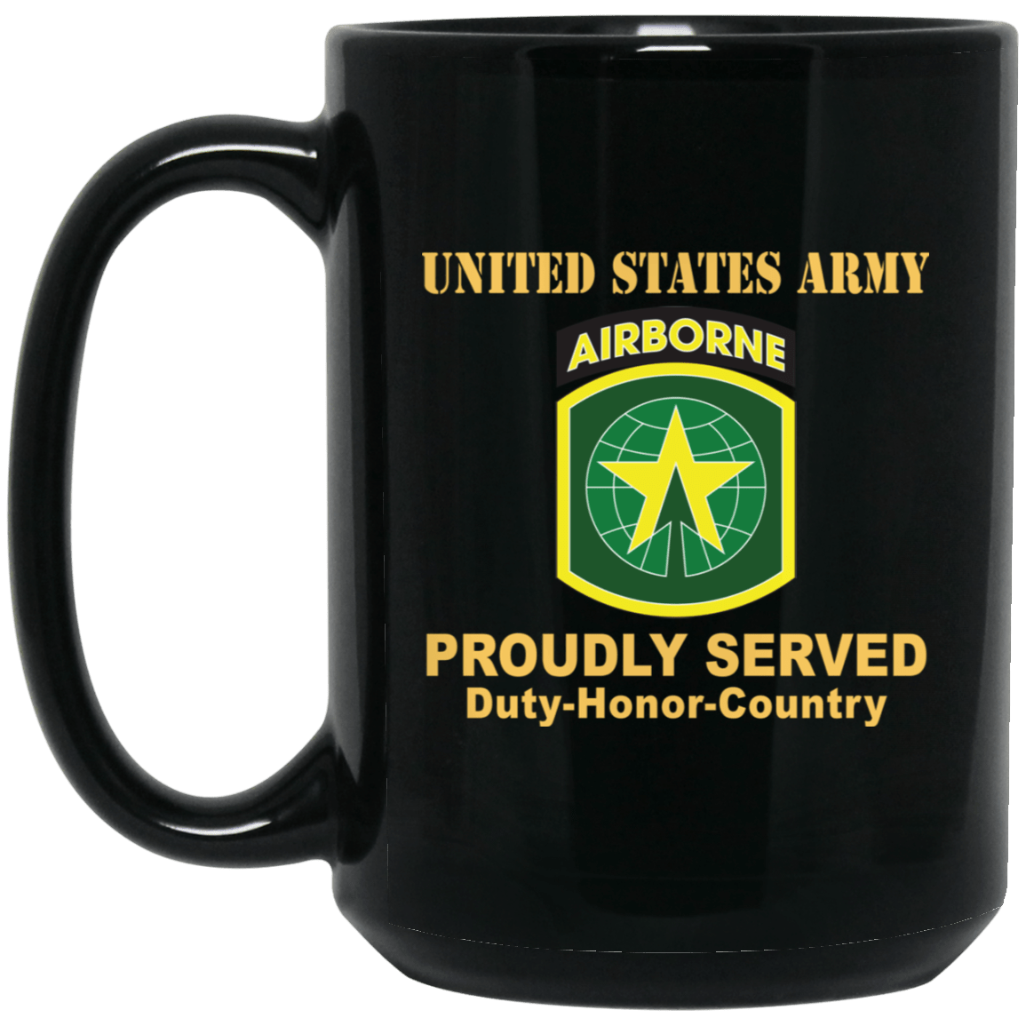 US ARMY 16TH MILITARY POLICE BRIGADE- 11 oz - 15 oz Black Mug-Mug-Army-CSIB-Veterans Nation