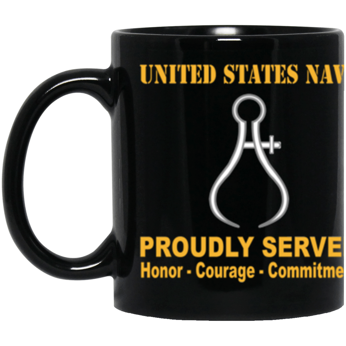 US Navy Navy Instrumentman Navy IM Proudly Served Core Values 11 oz. Black Mug-Drinkware-Veterans Nation