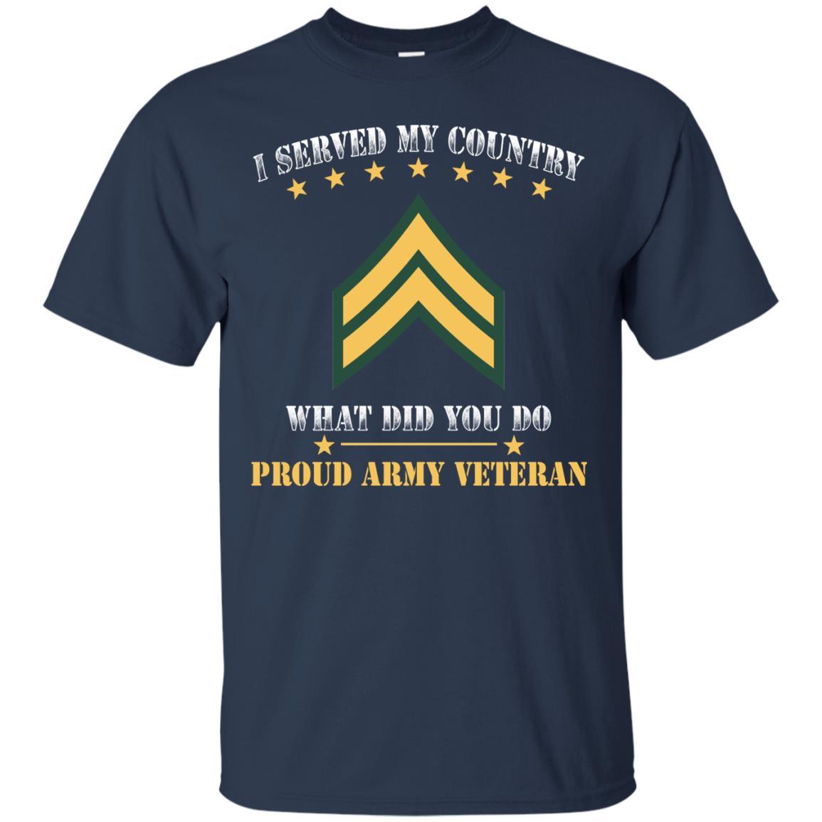 US Army E-4 Corporal E4 CPL Noncommissioned Officer Ranks Men Front T Shirt - Proud US Army Veteran-TShirt-Army-Veterans Nation