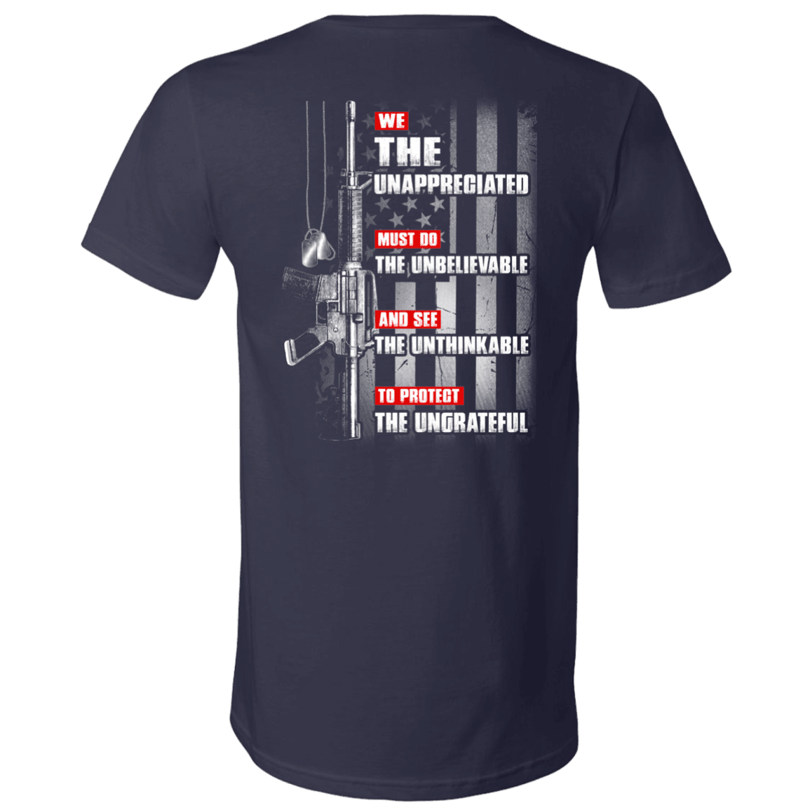 Military T-Shirt "UNAPPRECIATED VETERAN" - Men Back-TShirt-General-Veterans Nation