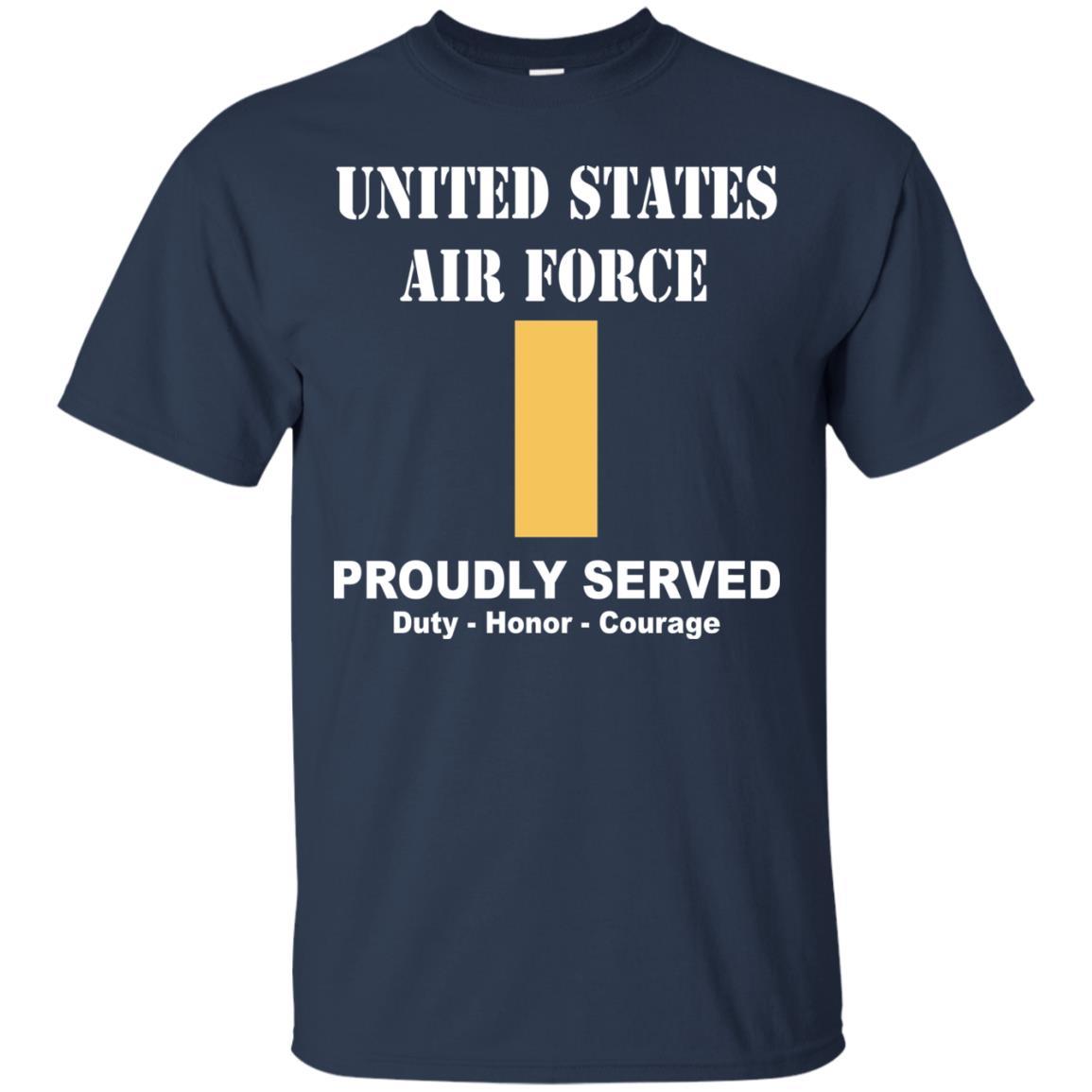 US Air Force O-1 Second Lieutenant 2d Lt O1 Commissioned Officer Ranks Men Front T Shirt For Air Force-TShirt-USAF-Veterans Nation