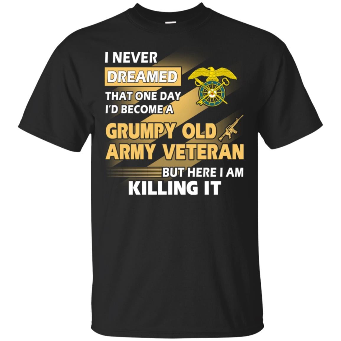 US Army T-Shirt "Quartermaster Corps Grumpy Old Veteran" On Front-TShirt-Army-Veterans Nation