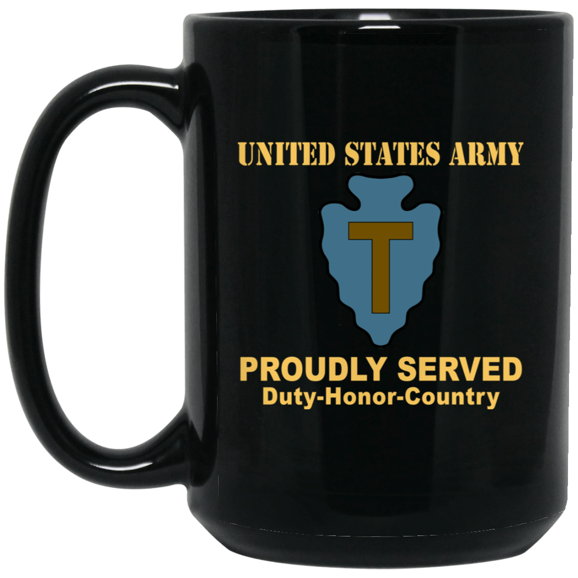 US ARMY 36TH INFANTRY DIVISION - 11 oz - 15 oz Black Mug-Mug-Army-CSIB-Veterans Nation