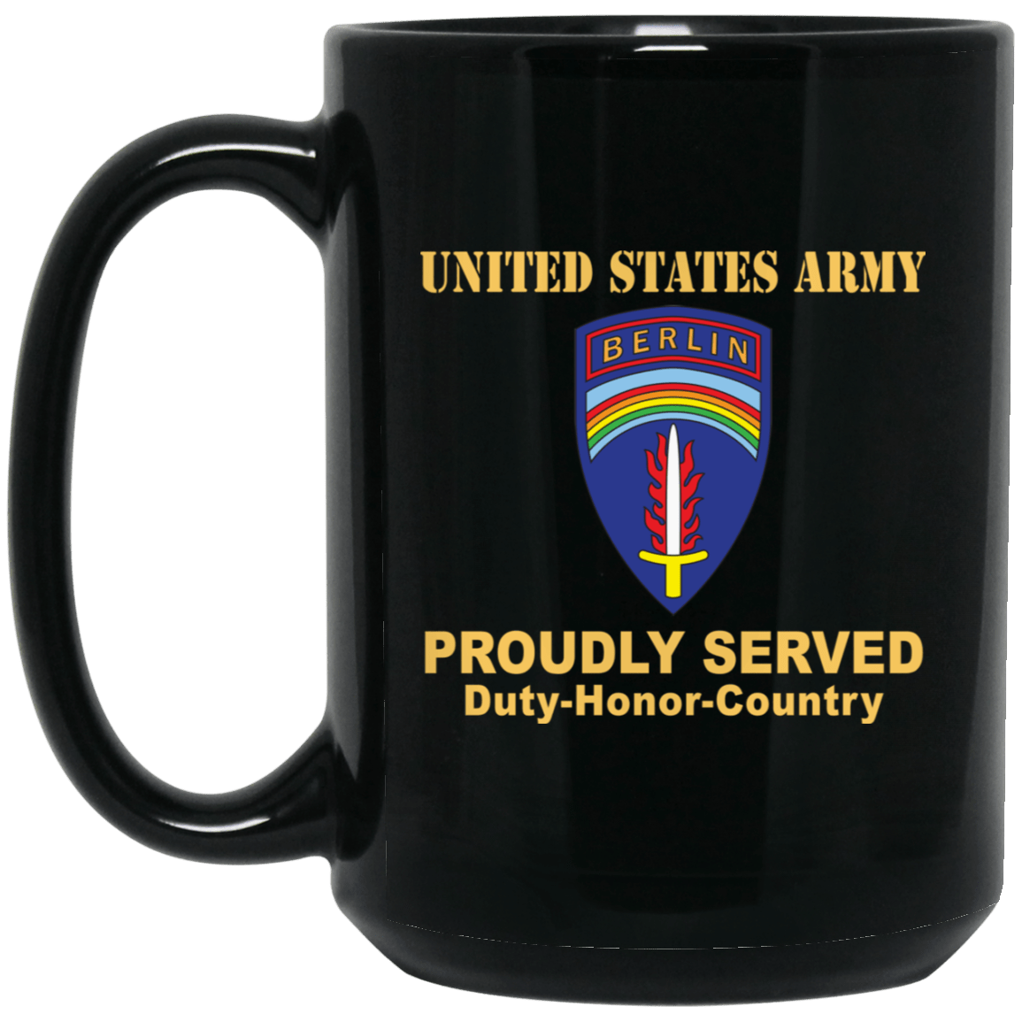 US ARMY BERLIN COMMAND- 11 oz - 15 oz Black Mug-Mug-Army-CSIB-Veterans Nation