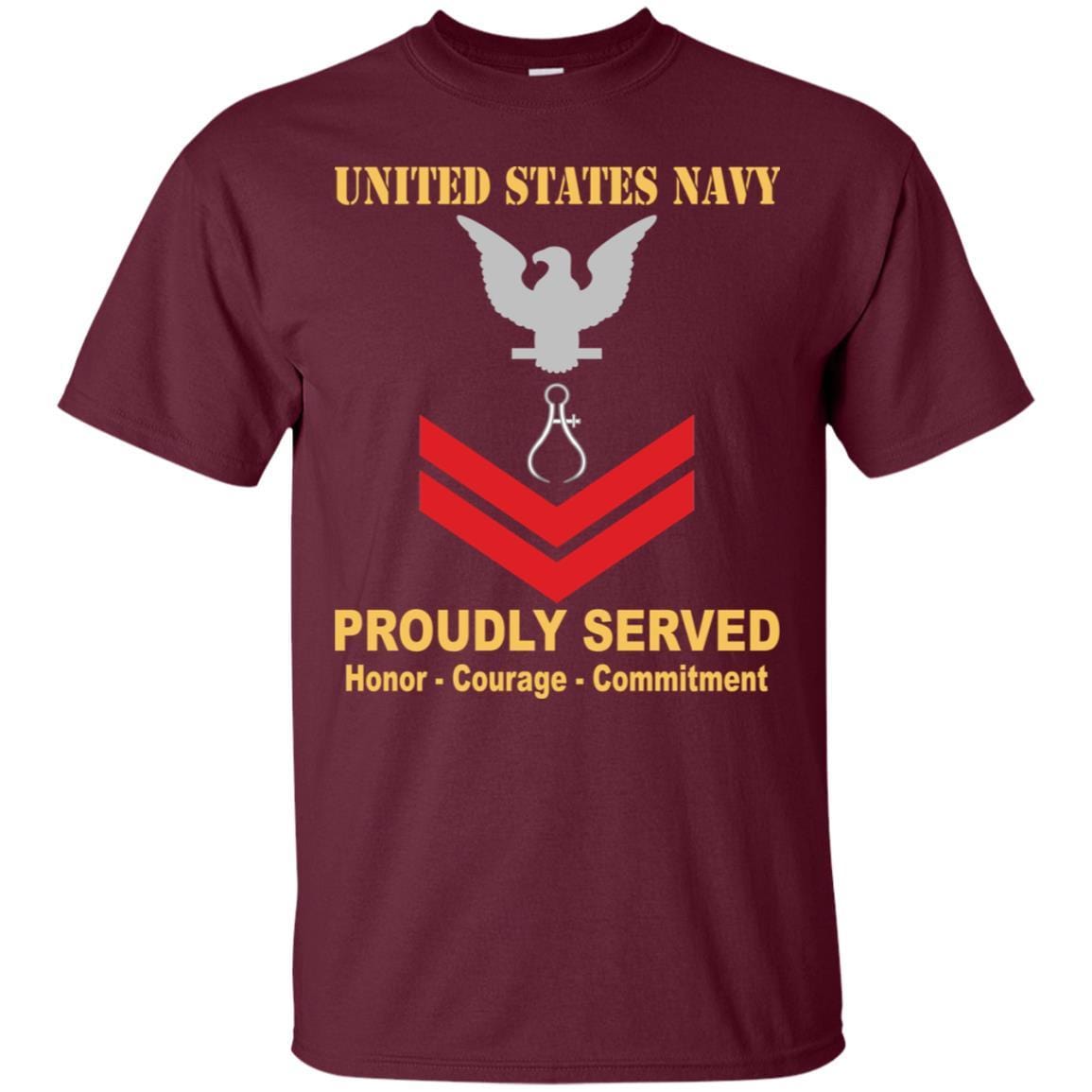 Navy Instrumentman Navy IM E-5 Rating Badges Proudly Served T-Shirt For Men On Front-TShirt-Navy-Veterans Nation