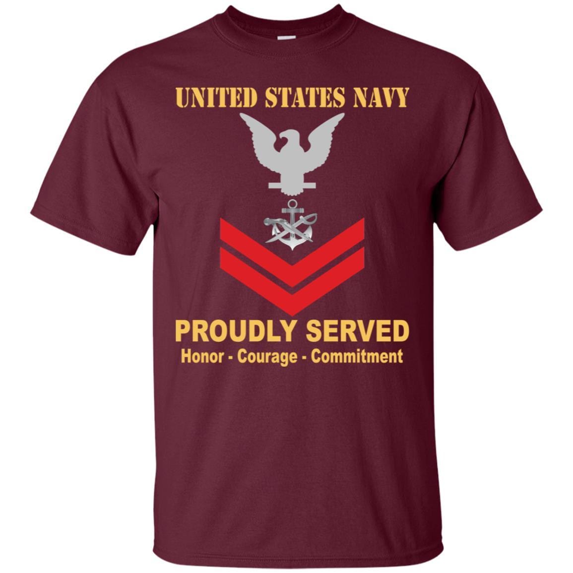 Navy Special Warfare Boat Operator Navy SB E-5 Rating Badges Proudly Served T-Shirt For Men On Front-TShirt-Navy-Veterans Nation