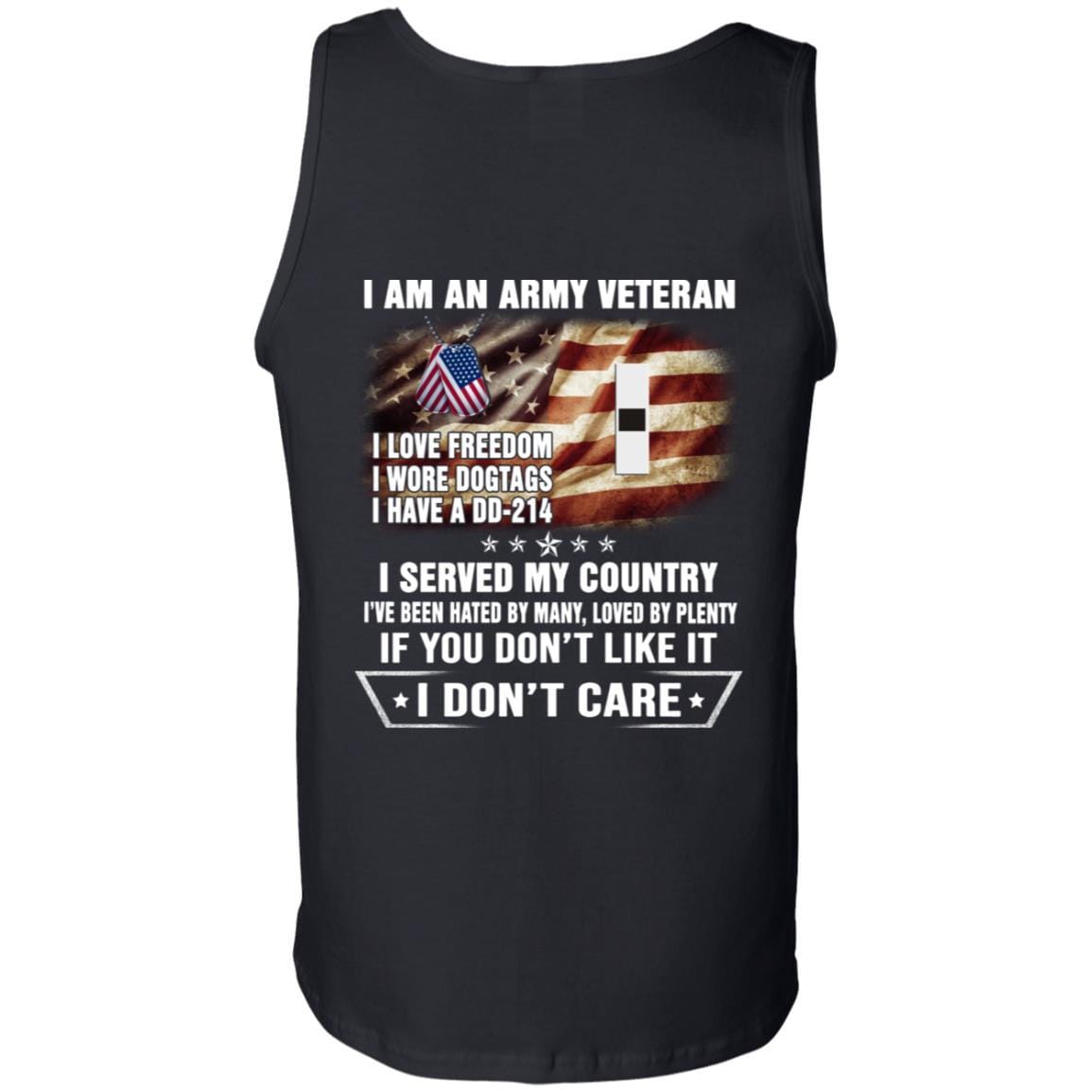 T-Shirt "I Am An Army Veteran" W-1 Warrant Officer 1(WO1)Rank On Back-TShirt-Army-Veterans Nation