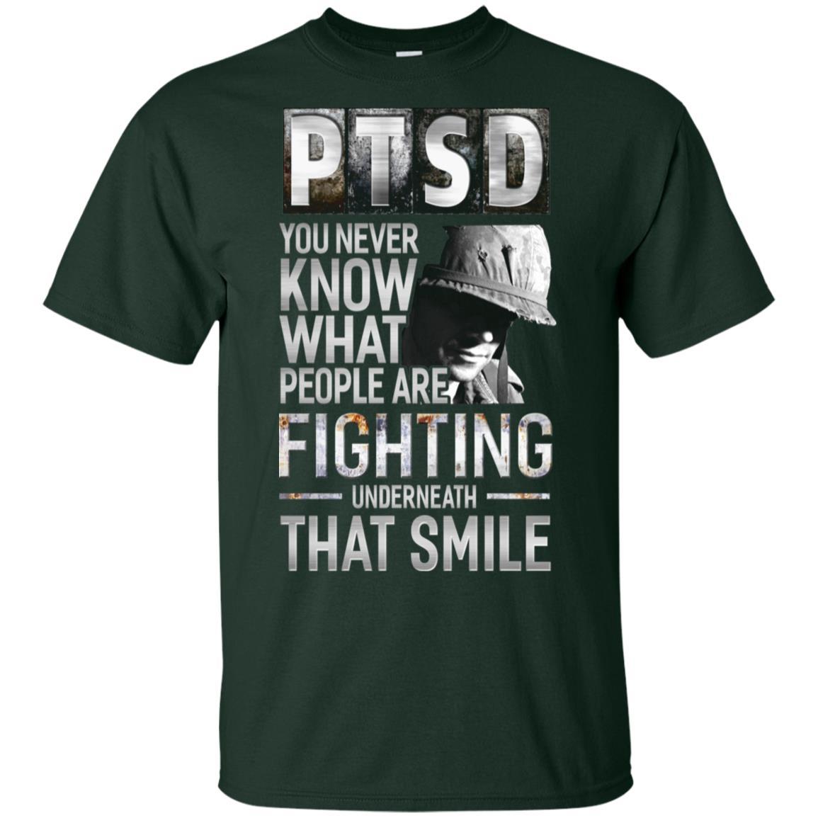 Military T-Shirt "Veteran - NinjaTom PTSD Proudly Served On" Front For Men-TShirt-General-Veterans Nation