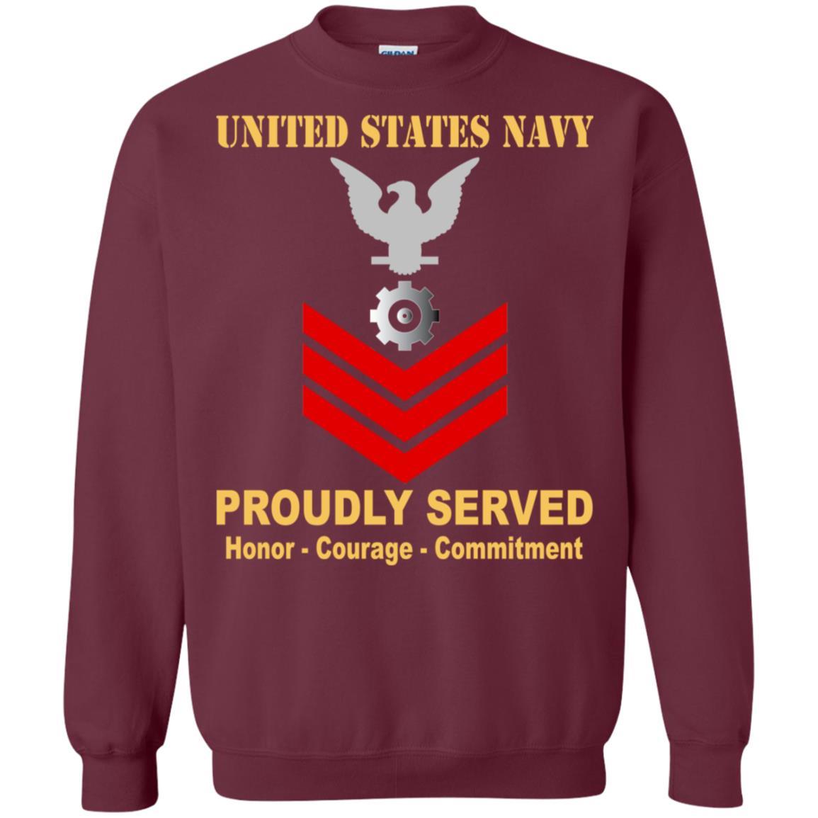 U.S Navy Engineman Navy EN E-6 Rating Badges Proudly Served T-Shirt For Men On Front-TShirt-Navy-Veterans Nation