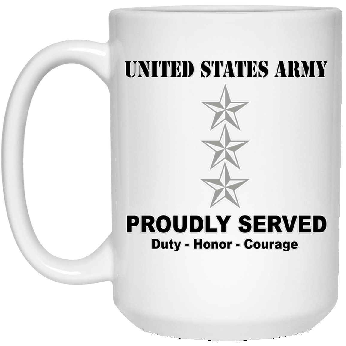 US Army O-9 Lieutenant General O9 LTG General Officer Ranks White Coffee Mug - Stainless Travel Mug-Mug-Army-Ranks-Veterans Nation