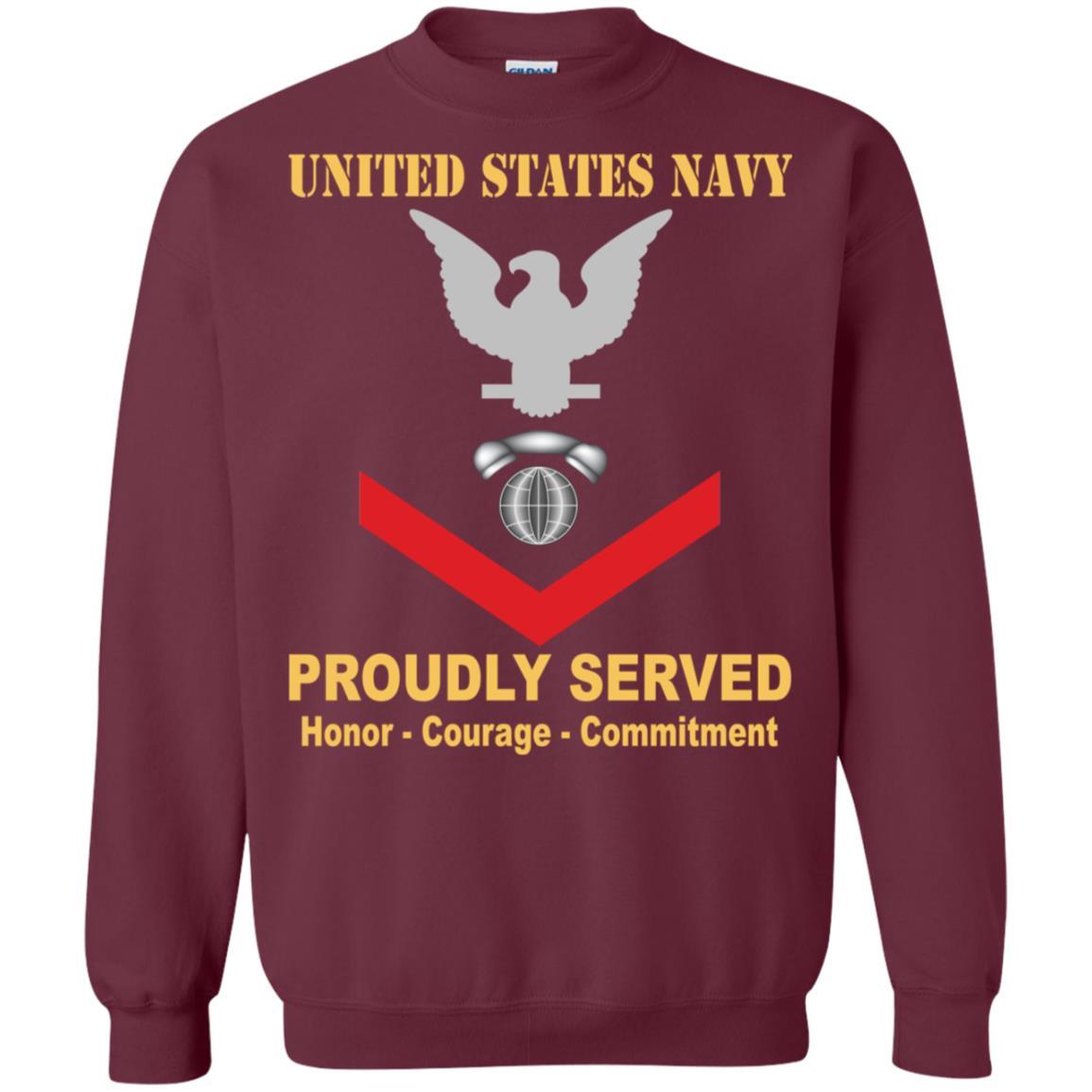 Navy Interior Communications Electrician Navy IC E-4 Rating Badges Proudly Served T-Shirt For Men On Front-TShirt-Navy-Veterans Nation