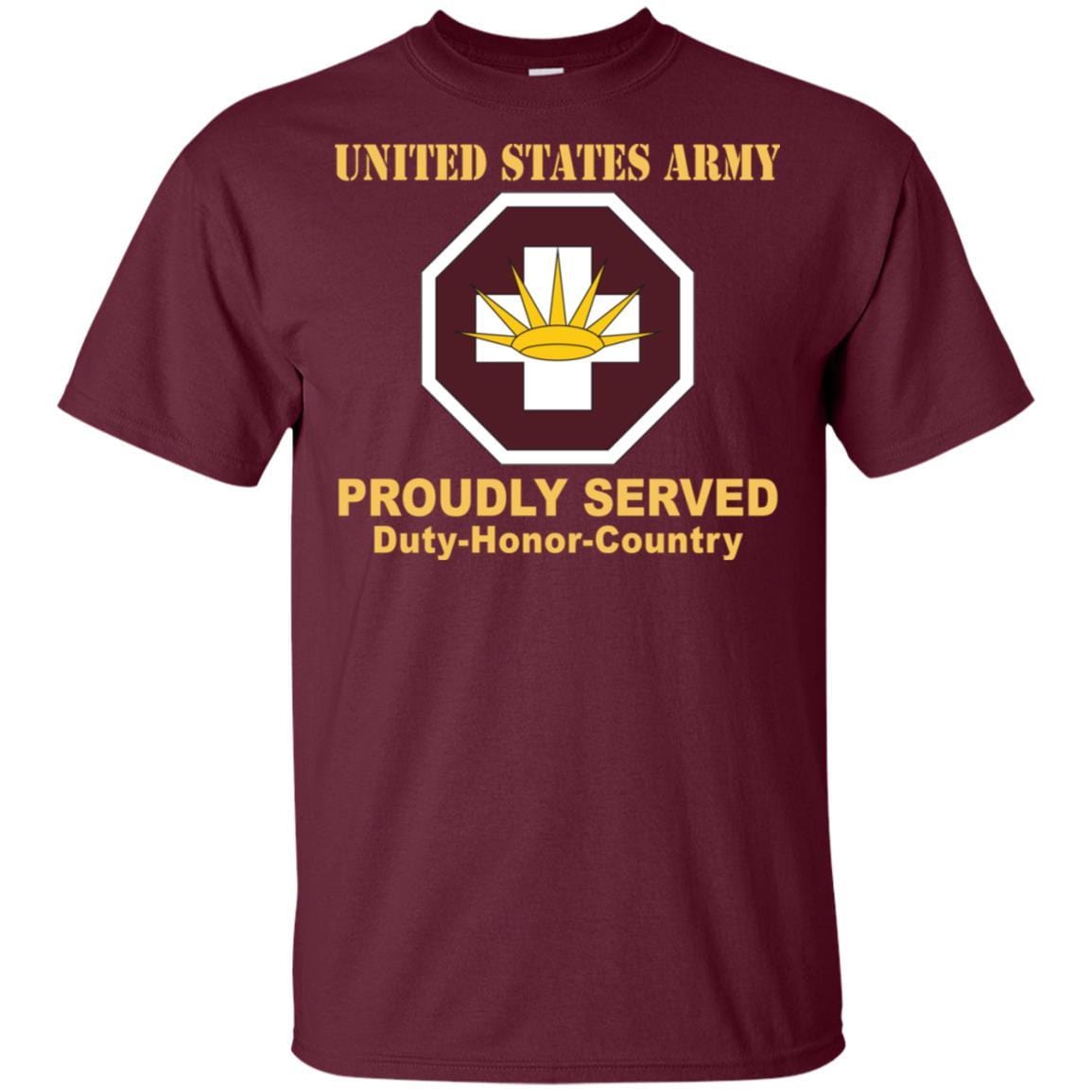 US ARMY 8TH MEDICAL BRIGADE- Proudly Served T-Shirt On Front For Men-TShirt-Army-Veterans Nation