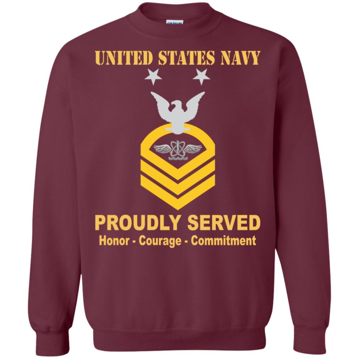 U.S Navy Naval aircrewman Navy AW E-9 Rating Badges Proudly Served T-Shirt For Men On Front-TShirt-Navy-Veterans Nation