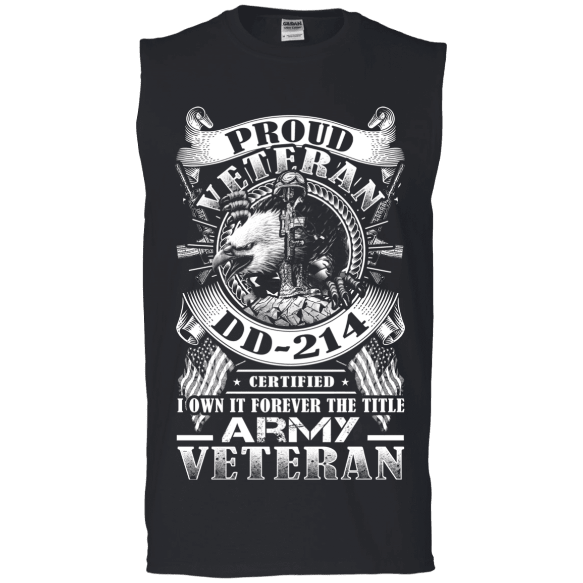 Proud Army Veteran DD214 Front T Shirts-TShirt-Army-Veterans Nation