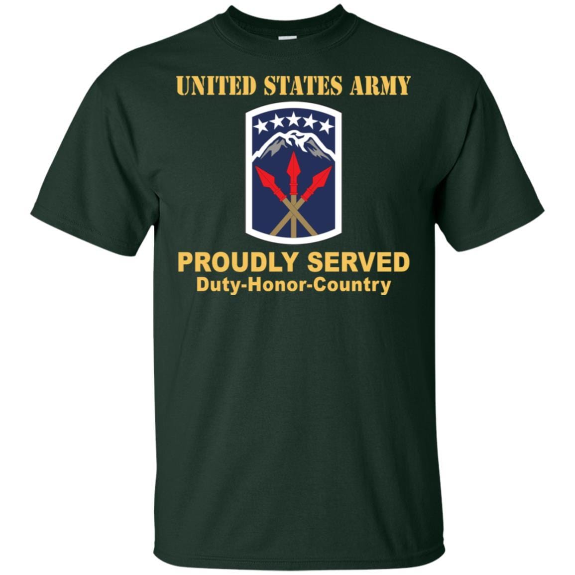 US ARMY 593 SUSTAINMENT BRIGADE- Proudly Served T-Shirt On Front For Men-TShirt-Army-Veterans Nation