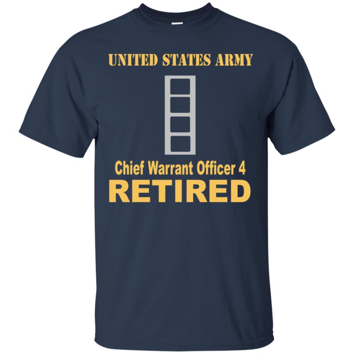 US Army W-4 Chief Warrant Officer 4 W4 CW4 Warrant Officer Retired Men T Shirt On Front-TShirt-Army-Veterans Nation