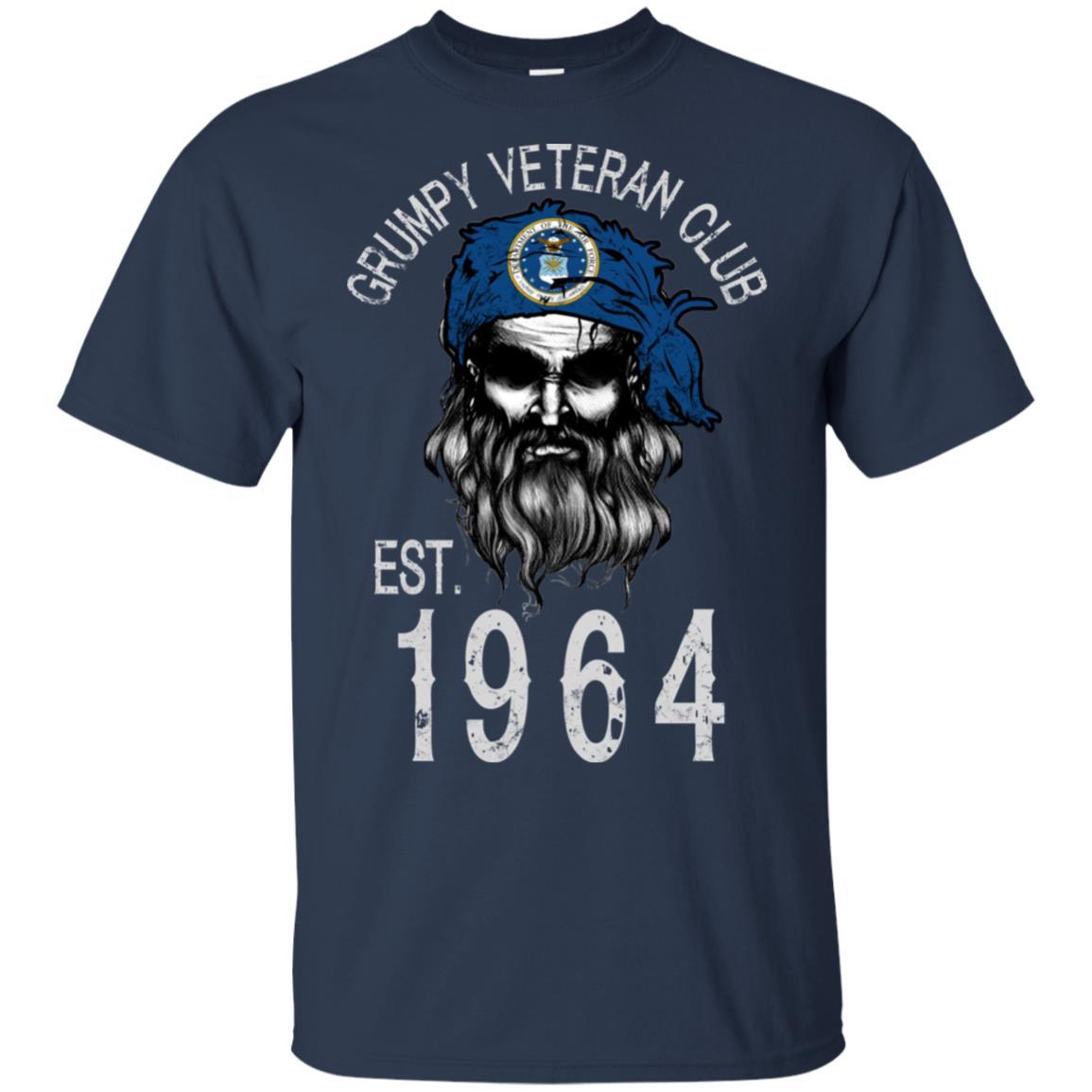 Grumpy Air Force Veteran Club T-Shirt On Front-TShirt-USAF-Veterans Nation