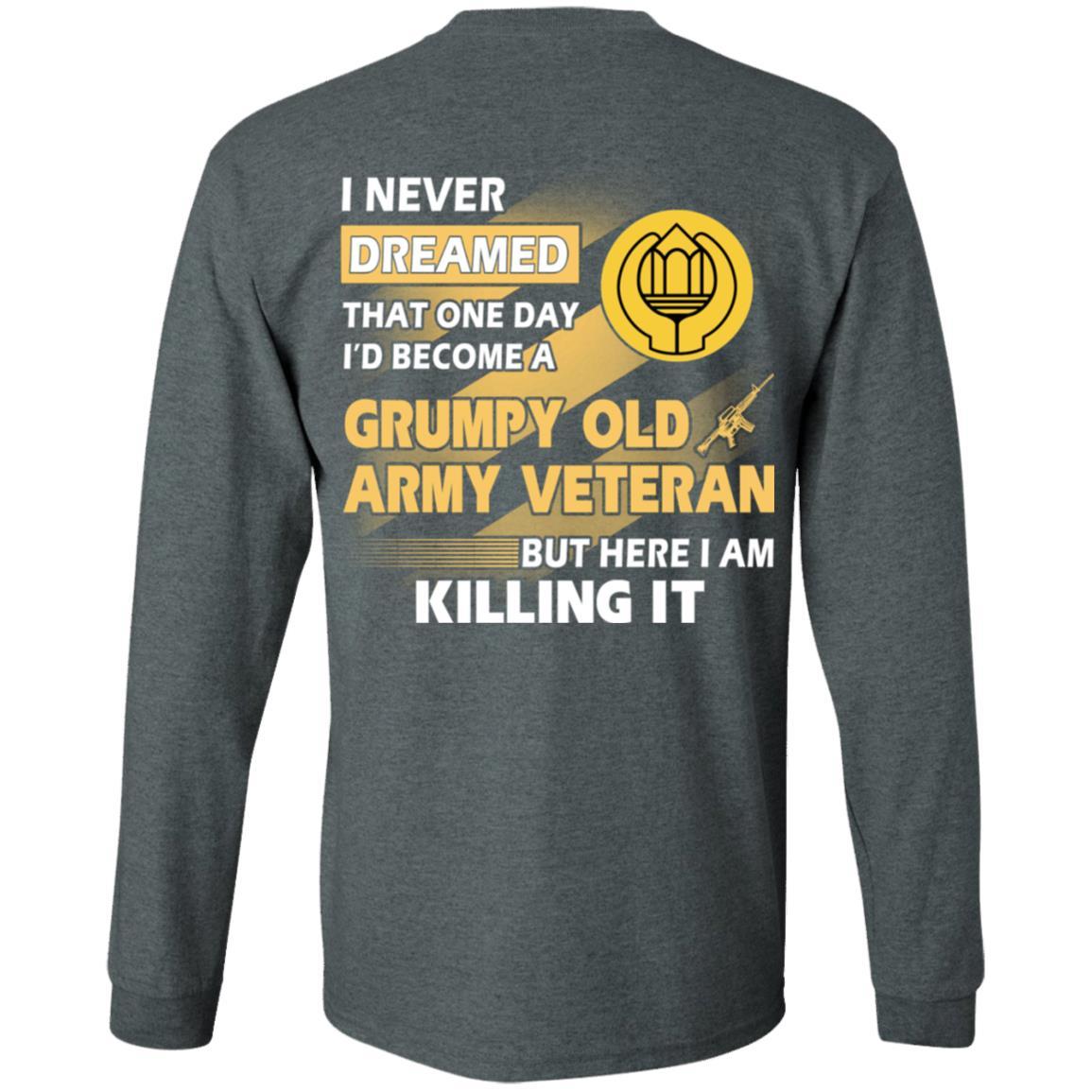 US Army T-Shirt "Chaplain Assistant Grumpy Old Veteran" On Back-TShirt-Army-Veterans Nation