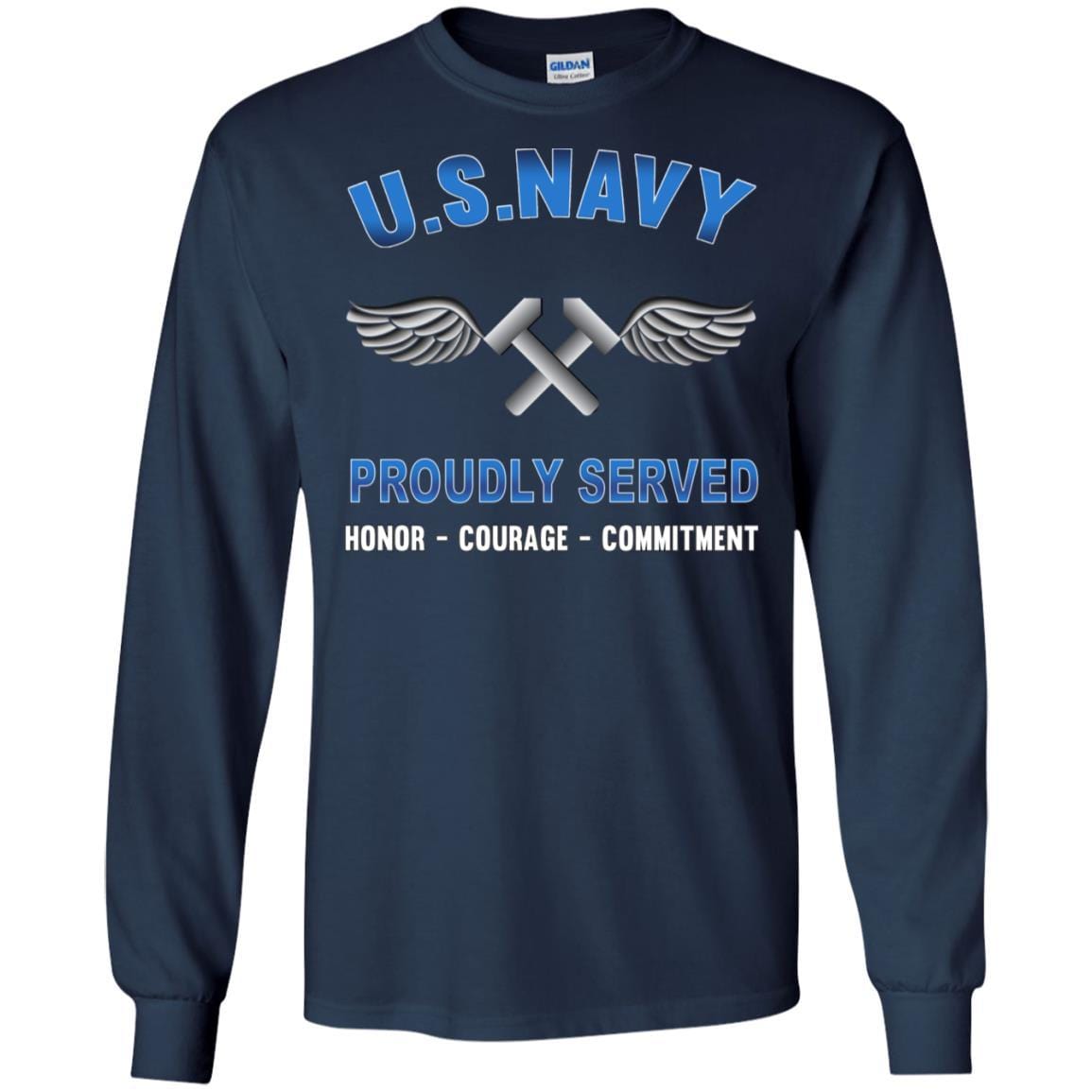 Navy Aviation Structural Mechanic Navy AM - Proudly Served T-Shirt For Men On Front-TShirt-Navy-Veterans Nation