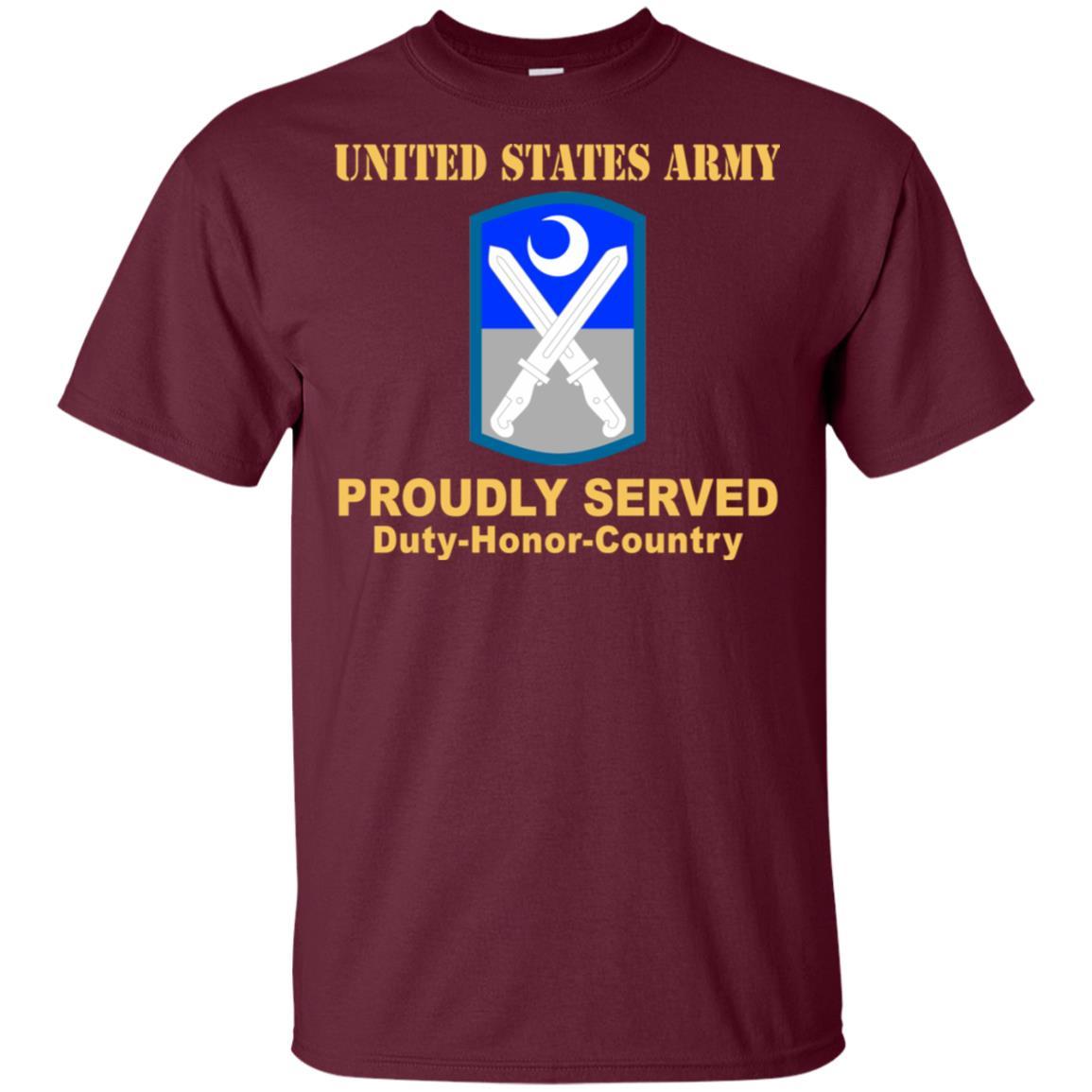 US ARMY 218TH MANEUVER ENHANCEMENT BRIGADE - Proudly Served T-Shirt On Front For Men-TShirt-Army-Veterans Nation