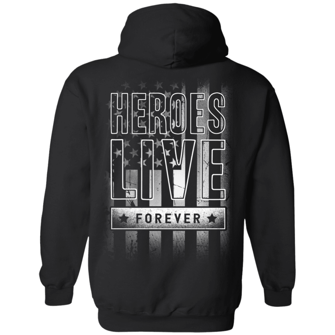 Military T-Shirt "Hero Live Forever" - Men Back-TShirt-General-Veterans Nation