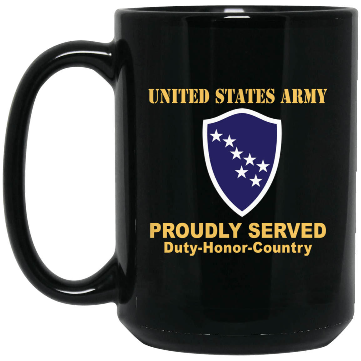 US ARMY CSIB ALASKA ARMY NG ELEMENT JOINT FORCES HEADQUARTERS- 11 oz - 15 oz Black Mug-Mug-Army-CSIB-Veterans Nation